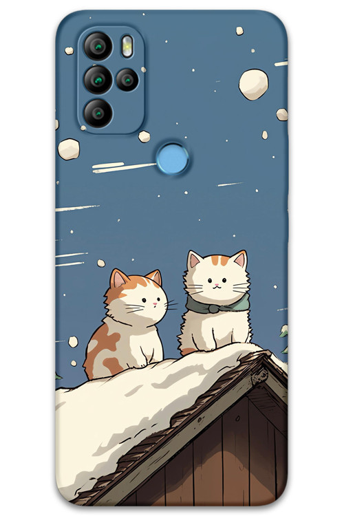 Gm 21 Pro Uyumlu Kedi Desenli Telefon Kılıfı + Ekran Koruyucu - 5780