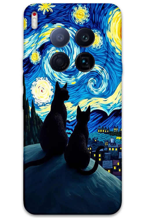 Tecno Camon 40 Premier 5G Uyumlu Kedi Desenli Telefon Kılıfı + Ekran Koruyucu - 5782