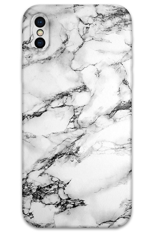 İphone X Uyumlu Mermer Desenli Telefon Kılıfı + Ekran Koruyucu - 5817