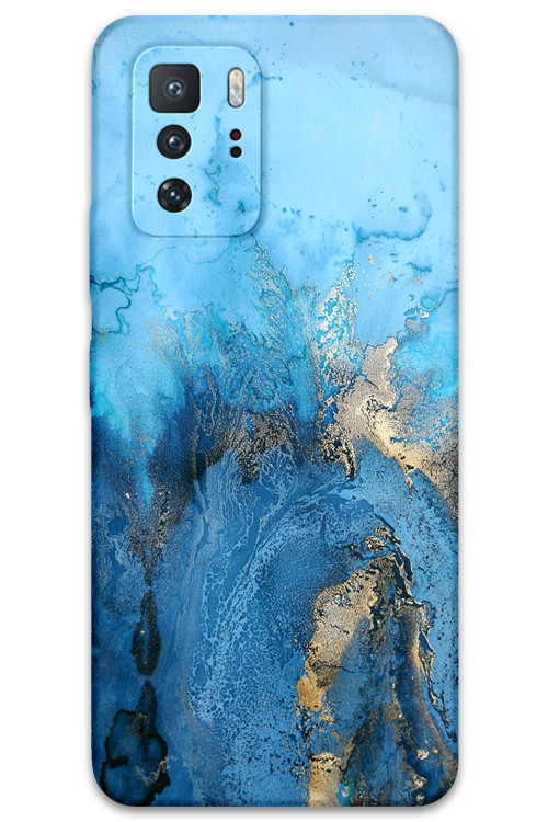 Poco X3 Gt Uyumlu Mermer Desenli Telefon Kılıfı + Ekran Koruyucu - 5812