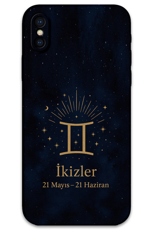 İphone Xs Max Uyumlu İkizler Burcu Desenli Telefon Kılıfı + Ekran Koruyucu - 5770