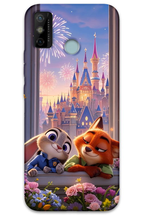 Tecno Spark 6 Go Uyumlu Zootopia Desenli Telefon Kılıfı + Ekran Koruyucu - 5943