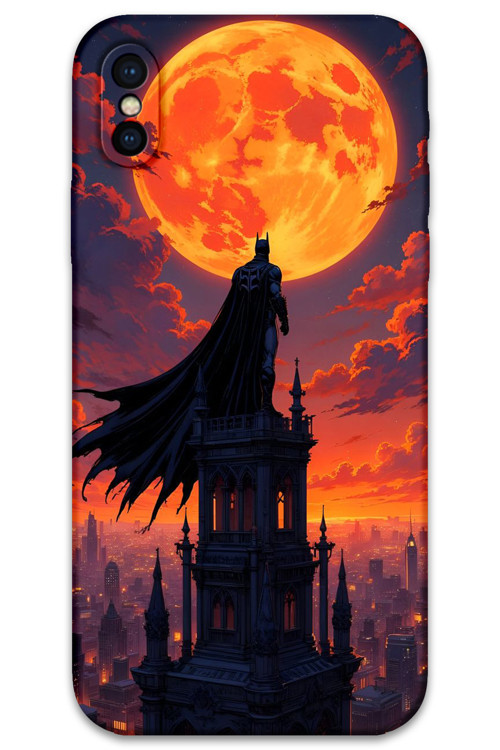 İphone Xs Uyumlu Batman Desenli Telefon Kılıfı + Ekran Koruyucu - 5829