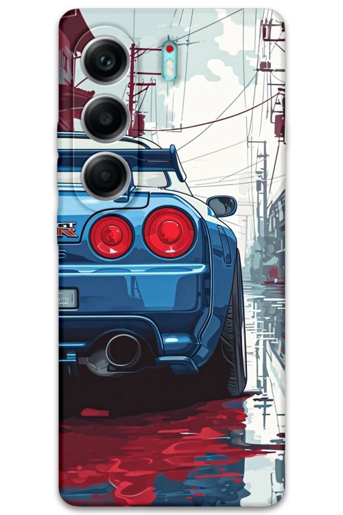 Tecno Camon 40 4G Uyumlu Araba Desenli Telefon Kılıfı + Ekran Koruyucu - 5761