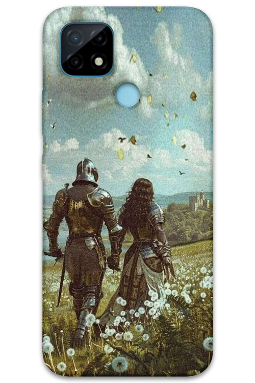 Realme C25 Uyumlu Retro Desenli Telefon Kılıfı + Ekran Koruyucu - 5843