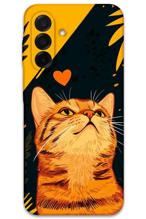 Galaxy A17 Uyumlu Kedi Desenli Telefon Kılıfı + Ekran Koruyucu - 5783
