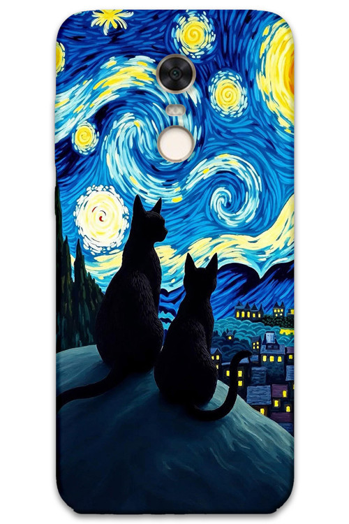 Xiaomi Redmi 5 Plus Uyumlu Kedi Desenli Telefon Kılıfı + Ekran Koruyucu - 5782