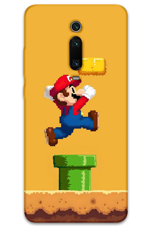 Xiaomi Mi 9T Uyumlu Mario Desenli Telefon Kılıfı + Ekran Koruyucu - 5941