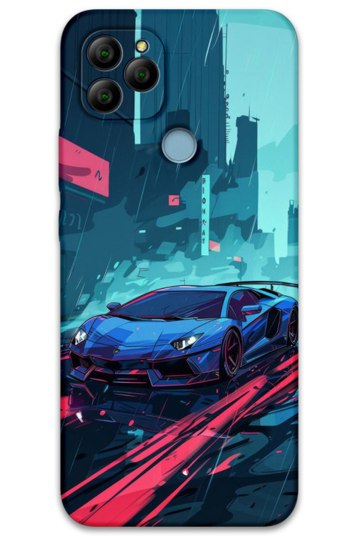 Gm 21 Uyumlu Araba Desenli Telefon Kılıfı + Ekran Koruyucu - 5763