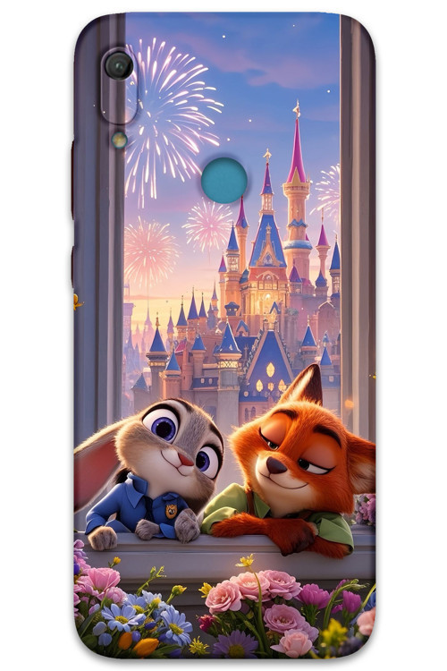Huawei Y6S Uyumlu Zootopia Desenli Telefon Kılıfı + Ekran Koruyucu - 5943