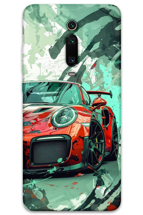 Xiaomi Mi 9T Uyumlu Araba Desenli Telefon Kılıfı + Ekran Koruyucu - 5765