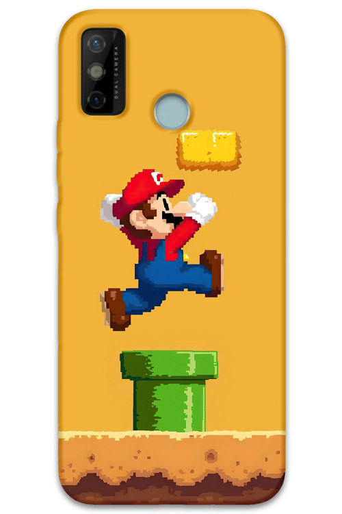 Tecno Spark 6 Go Uyumlu Mario Desenli Telefon Kılıfı + Ekran Koruyucu - 5941