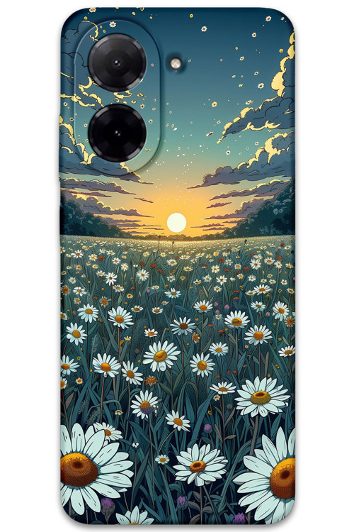 Xiaomi Redmi A5 4G Uyumlu Çiçek Desenli Telefon Kılıfı + Ekran Koruyucu - 5792