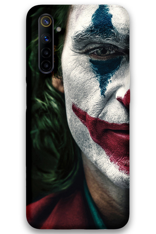 Realme 6 Uyumlu Joker Desenli Telefon Kılıfı + Ekran Koruyucu - 5827