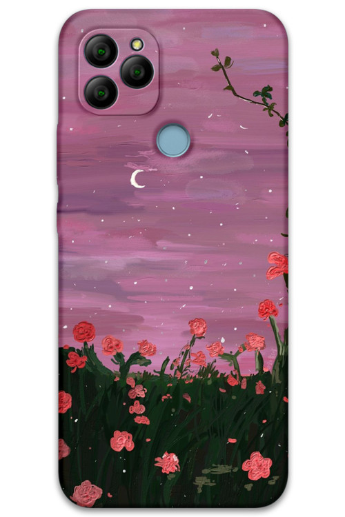 Gm 21 Uyumlu Çiçek Desenli Telefon Kılıfı + Ekran Koruyucu - 5793