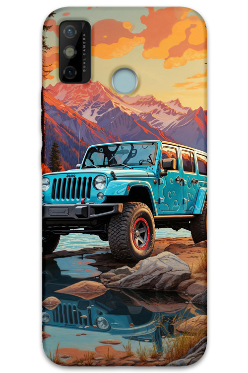 Tecno Spark 6 Go Uyumlu Araba Desenli Telefon Kılıfı + Ekran Koruyucu - 5758