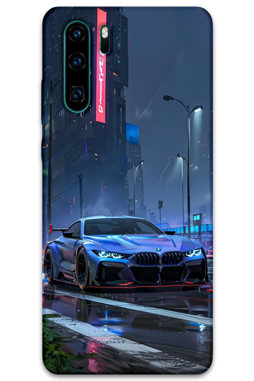 Huawei P30 Pro Uyumlu Araba Desenli Telefon Kılıfı + Ekran Koruyucu - 5767