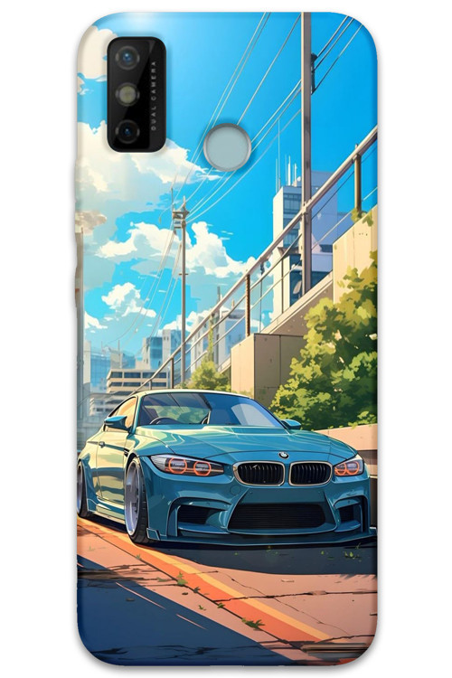 Tecno Spark 6 Go Uyumlu Araba Desenli Telefon Kılıfı + Ekran Koruyucu - 5760