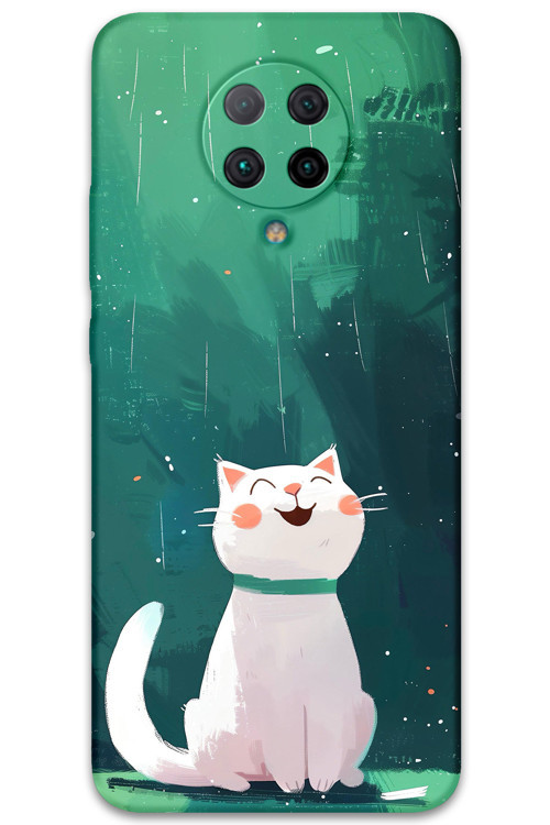 Poco F2 Pro Uyumlu Kedi Desenli Telefon Kılıfı + Ekran Koruyucu - 5781