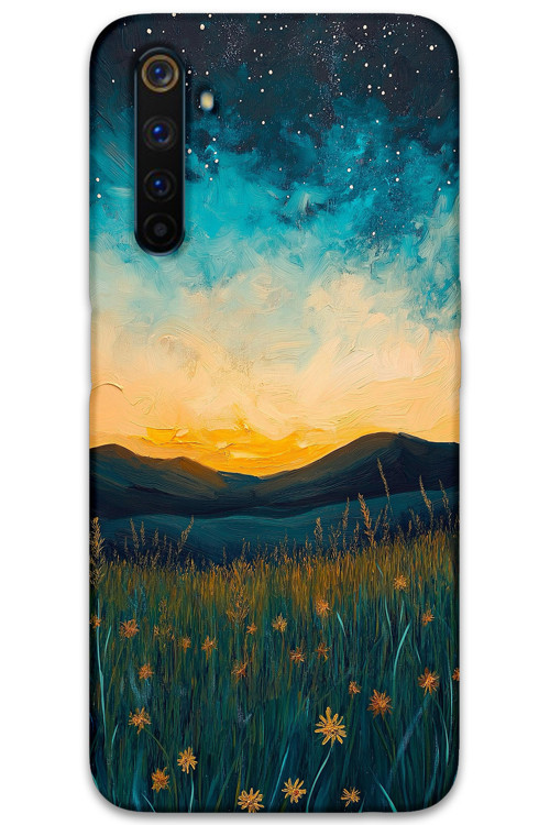 Realme 6 Pro Uyumlu Uzay Desenli Telefon Kılıfı + Ekran Koruyucu - 5871