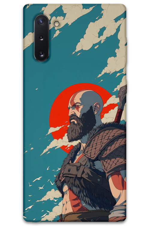Galaxy Note 10 Uyumlu Kratos Desenli Telefon Kılıfı + Ekran Koruyucu - 5824
