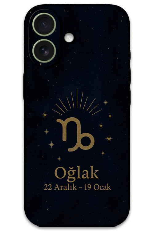 İphone 16 Plus Uyumlu Oğlak Burcu Desenli Telefon Kılıfı + Ekran Koruyucu - 5777