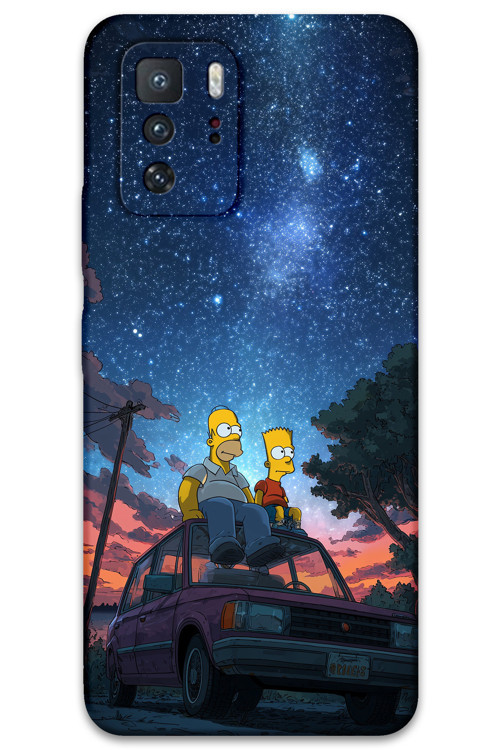 Poco X3 Gt Uyumlu Simpson Desenli Telefon Kılıfı + Ekran Koruyucu - 5937