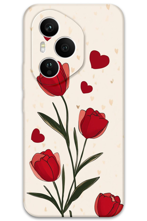 Honor 400 Pro Uyumlu Çiçek Desenli Telefon Kılıfı + Ekran Koruyucu - 5789