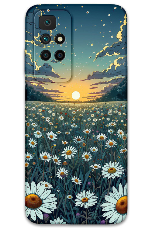 Xiaomi Redmi 10 Uyumlu Çiçek Desenli Telefon Kılıfı + Ekran Koruyucu - 5792