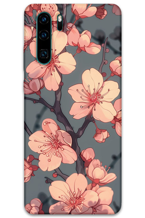 Huawei P30 Pro Uyumlu Çiçek Desenli Telefon Kılıfı + Ekran Koruyucu - 5801