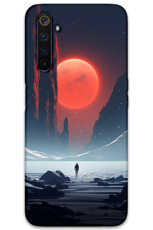 Realme 6 Pro Uyumlu Uzay Desenli Telefon Kılıfı + Ekran Koruyucu - 5861