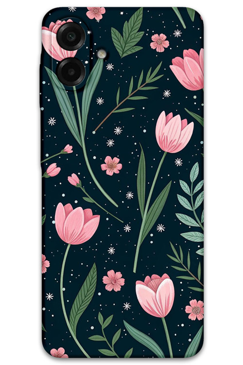 Galaxy A07 Uyumlu Çiçek Desenli Telefon Kılıfı + Ekran Koruyucu - 5788