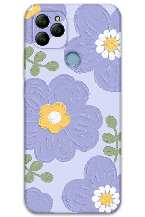 Gm 21 Uyumlu Çiçek Desenli Telefon Kılıfı + Ekran Koruyucu - 5799