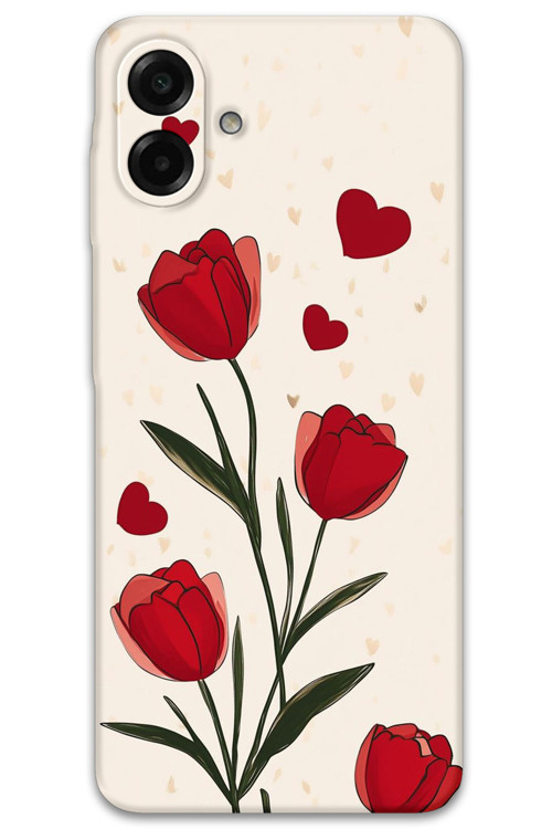 Galaxy A07 Uyumlu Çiçek Desenli Telefon Kılıfı + Ekran Koruyucu - 5789