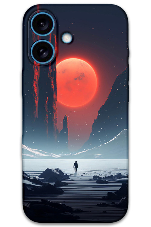 İphone 16 Uyumlu Uzay Desenli Telefon Kılıfı + Ekran Koruyucu - 5861