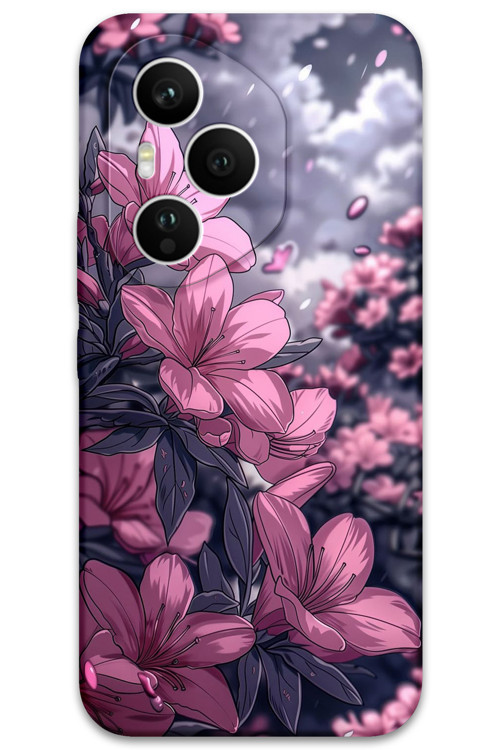 Honor 400 Pro Uyumlu Çiçek Desenli Telefon Kılıfı + Ekran Koruyucu - 5796