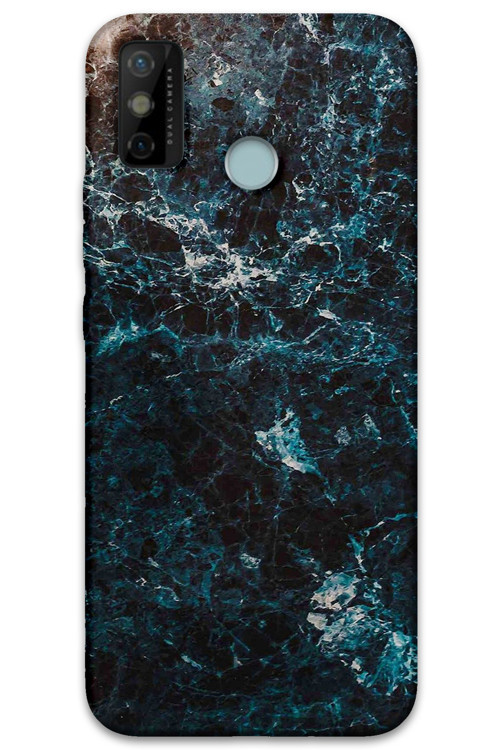 Tecno Spark 6 Go Uyumlu Mermer Desenli Telefon Kılıfı + Ekran Koruyucu - 5819