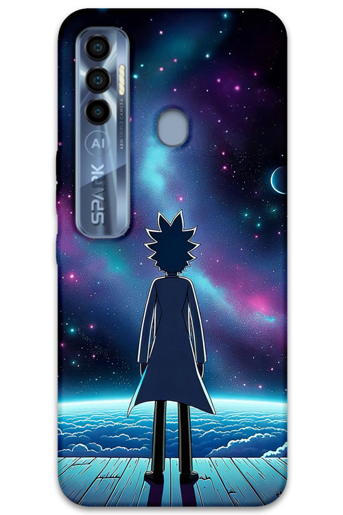 Tecno Spark 7 Pro Uyumlu Rick Desenli Telefon Kılıfı + Ekran Koruyucu - 5944