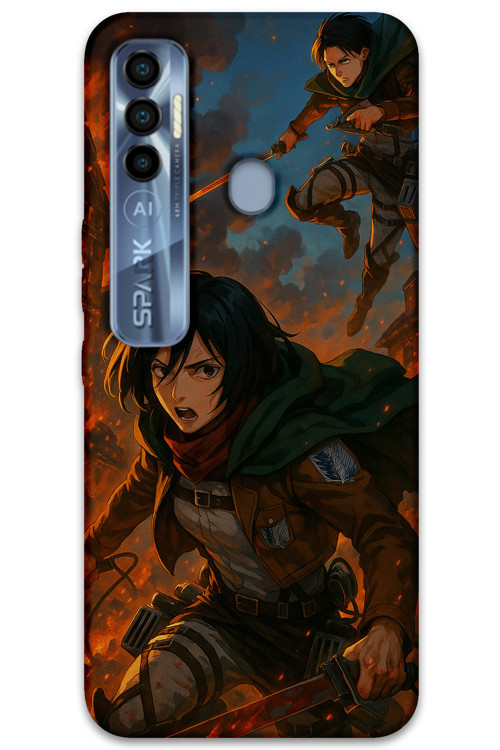 Tecno Spark 7 Pro Uyumlu Anime Desenli Telefon Kılıfı + Ekran Koruyucu - 5744