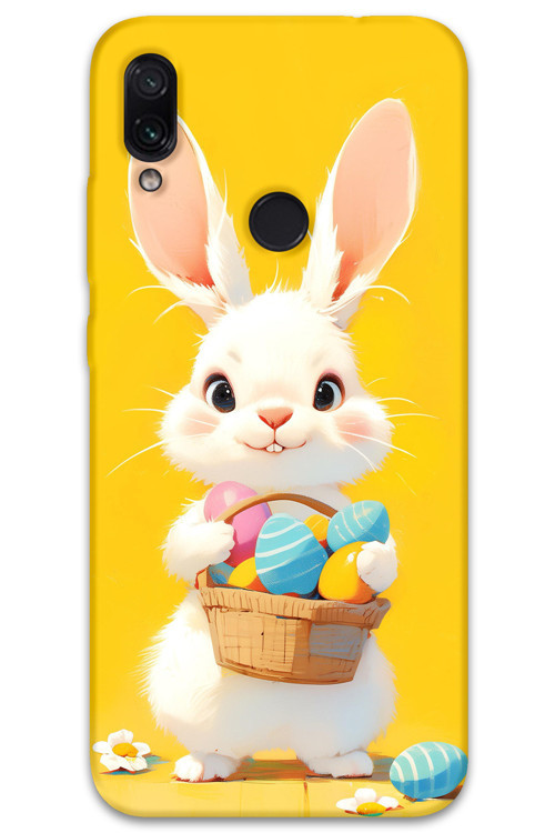 Xiaomi Redmi Note 7 Uyumlu Tavşan Desenli Telefon Kılıfı + Ekran Koruyucu - 5806