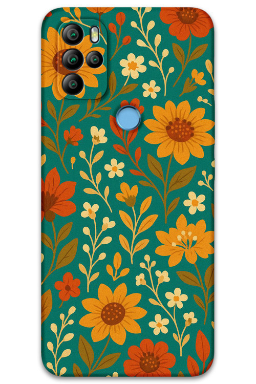 Gm 21 Pro Uyumlu Çiçek Desenli Telefon Kılıfı + Ekran Koruyucu - 5786