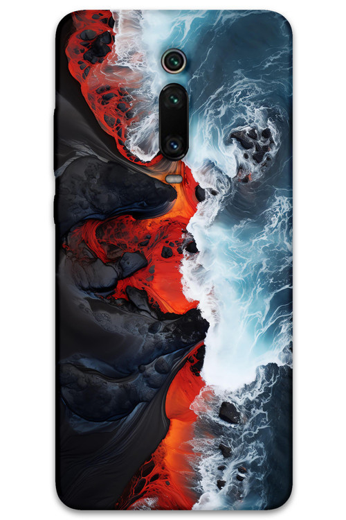 Xiaomi Mi 9T Uyumlu Mermer Desenli Telefon Kılıfı + Ekran Koruyucu - 5811