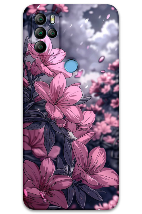 Gm 21 Pro Uyumlu Çiçek Desenli Telefon Kılıfı + Ekran Koruyucu - 5796
