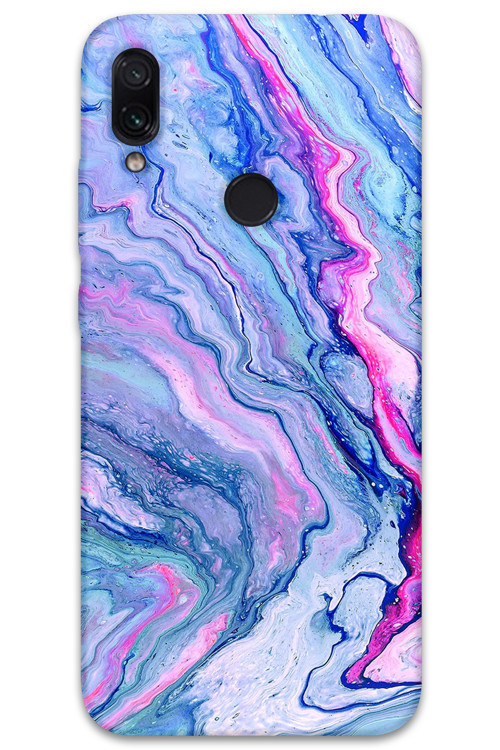 Xiaomi Redmi Note 7 Uyumlu Mermer Desenli Telefon Kılıfı + Ekran Koruyucu - 5816