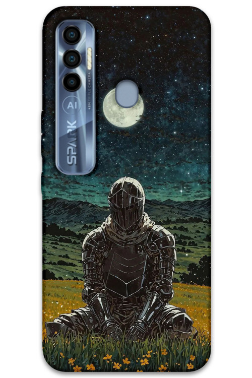 Tecno Spark 7 Pro Uyumlu Retro Desenli Telefon Kılıfı + Ekran Koruyucu - 5844