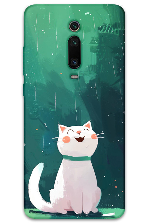 Xiaomi Mi 9T Uyumlu Kedi Desenli Telefon Kılıfı + Ekran Koruyucu - 5781