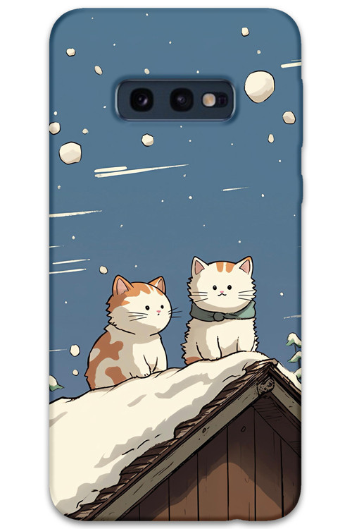 Galaxy S10E Uyumlu Kedi Desenli Telefon Kılıfı + Ekran Koruyucu - 5780