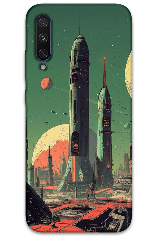 Xiaomi Mi A3 Uyumlu Uzay Desenli Telefon Kılıfı + Ekran Koruyucu - 5870