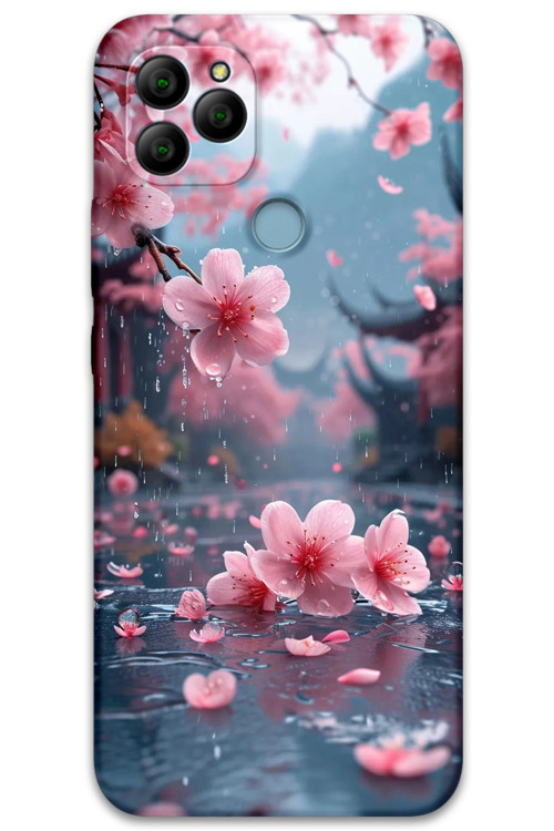 Gm 22 Uyumlu Çiçek Desenli Telefon Kılıfı + Ekran Koruyucu - 5794