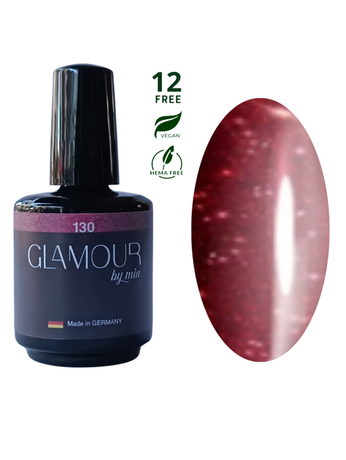 Glamour Simli Kırmızı Rengi Kalıcı Oje 130 TPO FREE